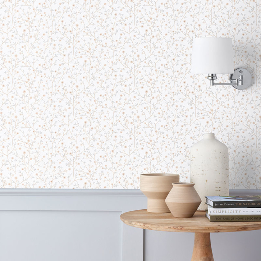 Ava Removable Wallpaper,Ditsy Floral Clay