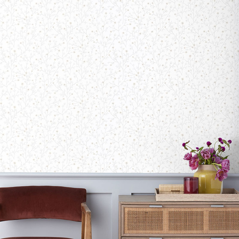 Ava Removable Wallpaper,Ditsy Floral Natural