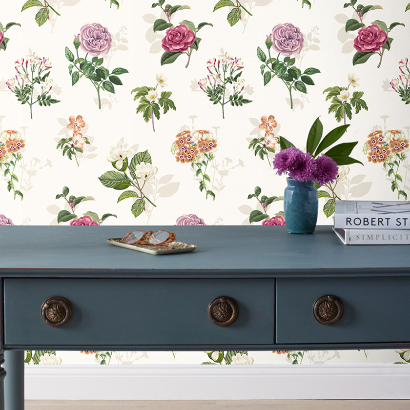 Wallpaper Swatch - Cameilla Floral Ivory,Cameilla Floral