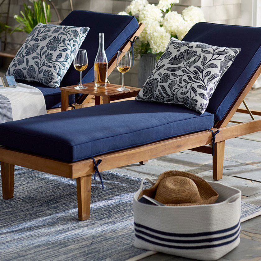 Stripe Indoor/Outdoor Storage Baskets, Set of 2 - Navy,Navy