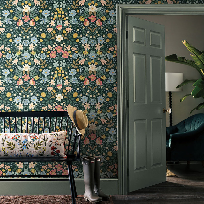 Bramble Garden Removable Wallpaper,Emerald