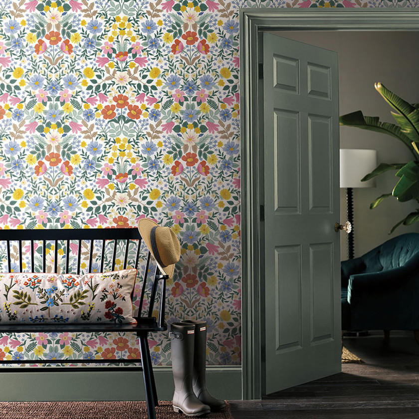 Bramble Garden Removable Wallpaper - White, Roll,White