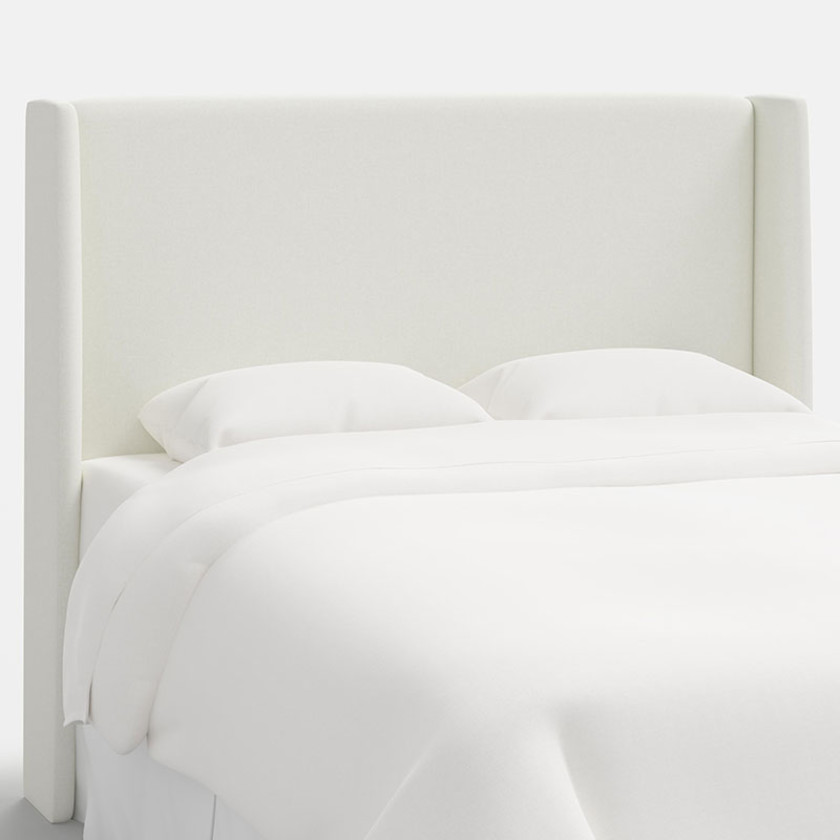 Gramercy Textured Linen Headboard - White, Twin,White
