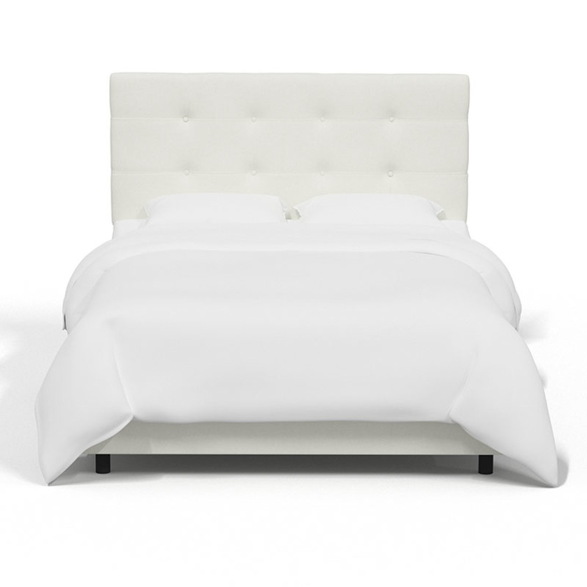 Soho Velvet Bed - White, Full