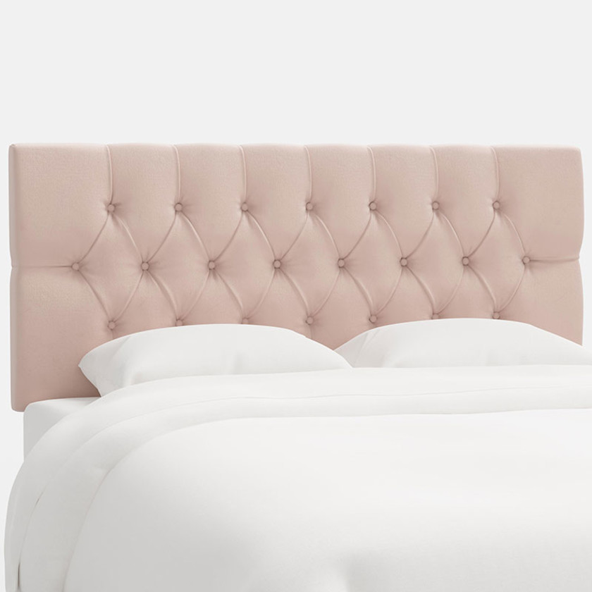 Park Tufted Velvet Headboard - Blush, Twin,Blush