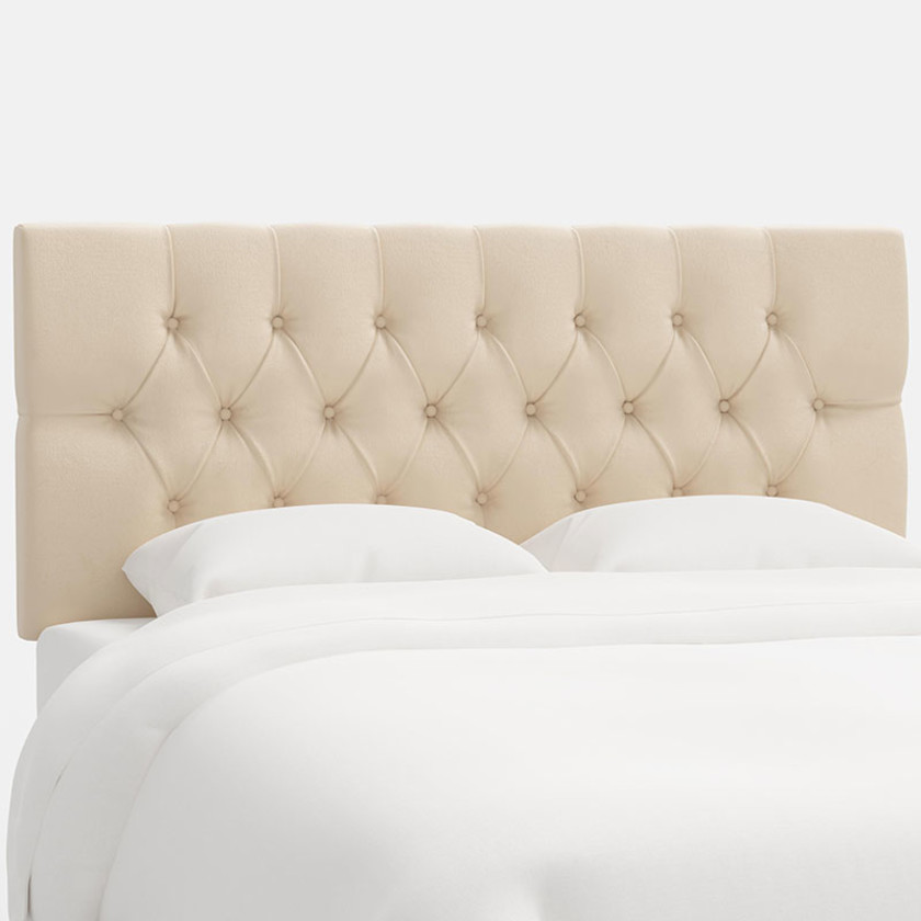 Park Tufted Velvet Headboard - Pearl, Twin,Pearl