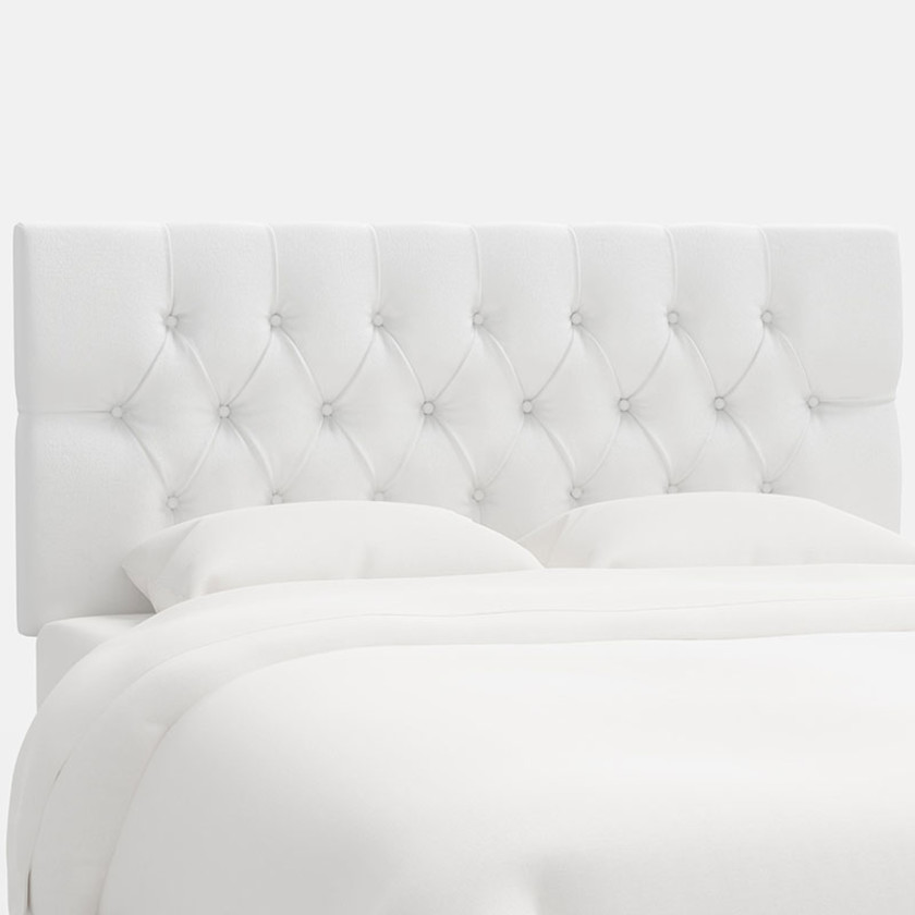 Park Tufted Velvet Headboard - White, Twin,White