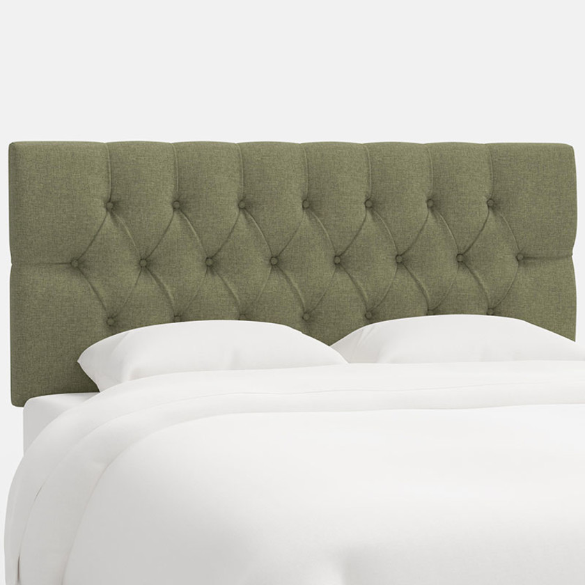 Park Tufted Textured Linen Headboard - Laurel, Twin,Laurel