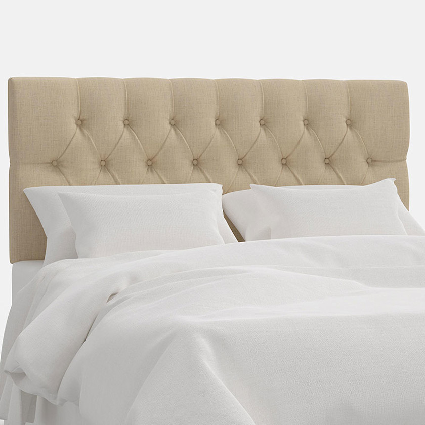 Park Tufted Textured Linen Headboard,Oatmeal