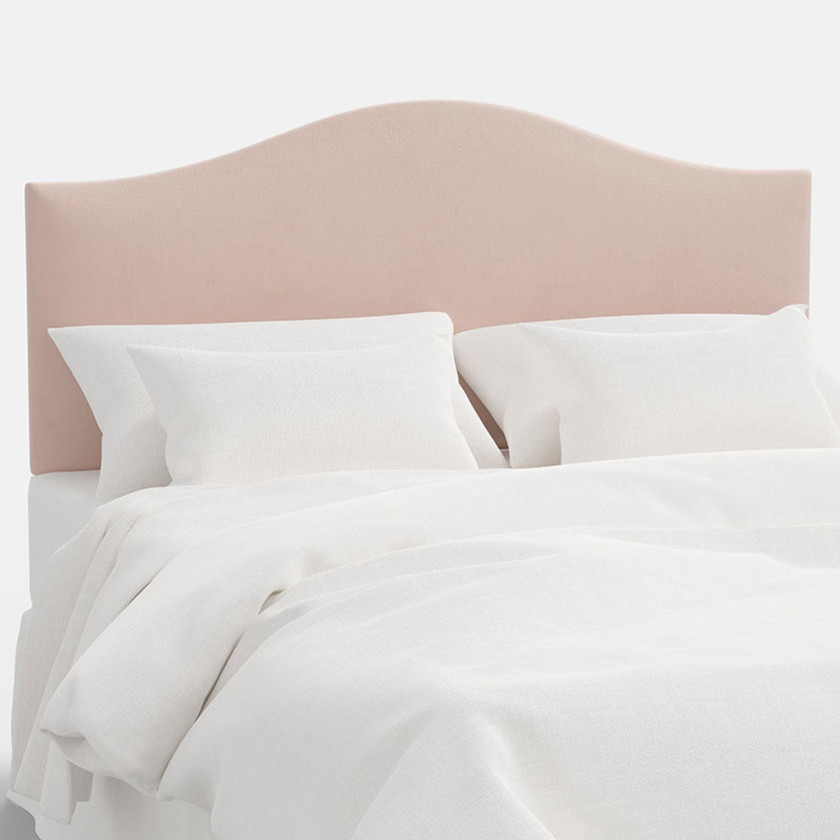 Saddle Velvet Headboard - Blush, Twin,Blush