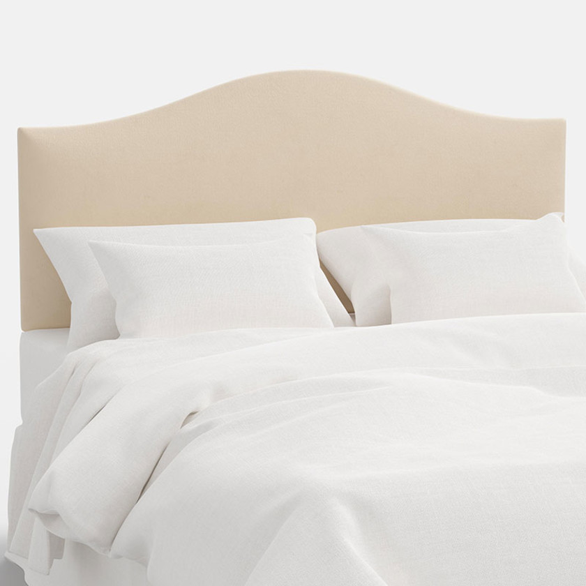 Saddle Velvet Headboard - Pearl, Twin,Pearl