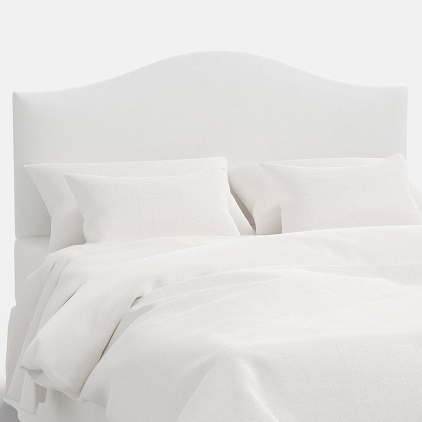 Saddle Velvet Headboard - White, Twin,White