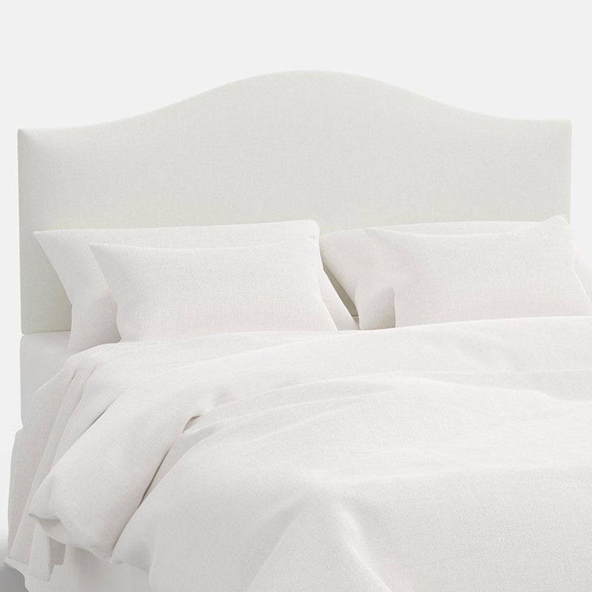 Saddle Textured Linen Headboard - White, Twin,White