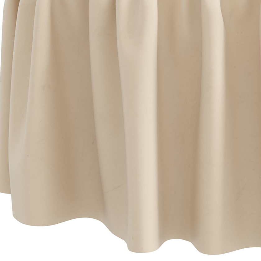 Velvet Ruffle Ottoman - Pearl,Pearl
