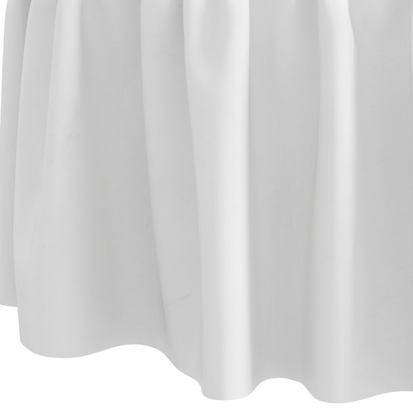 Velvet Ruffle Ottoman - White,White