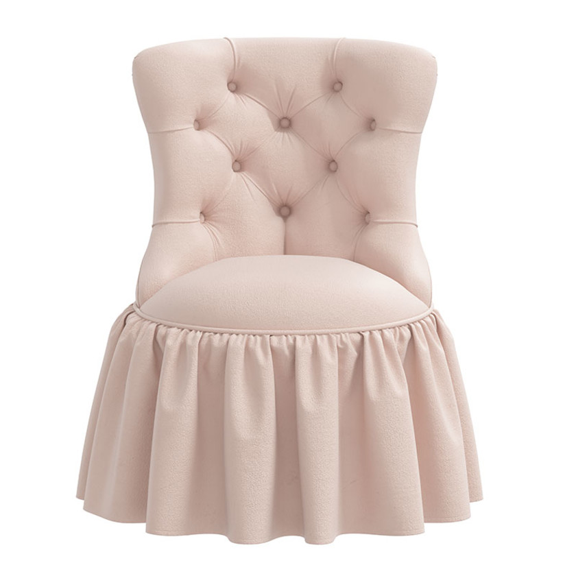 Velvet Ruffle Chair - Blush,Blush