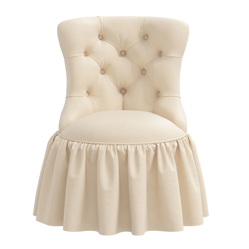 Velvet Ruffle Chair - Pearl,Pearl