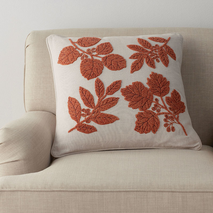 Swallow Leaf & Fall Novelty Decorative Square Pillow Cover - Leaves