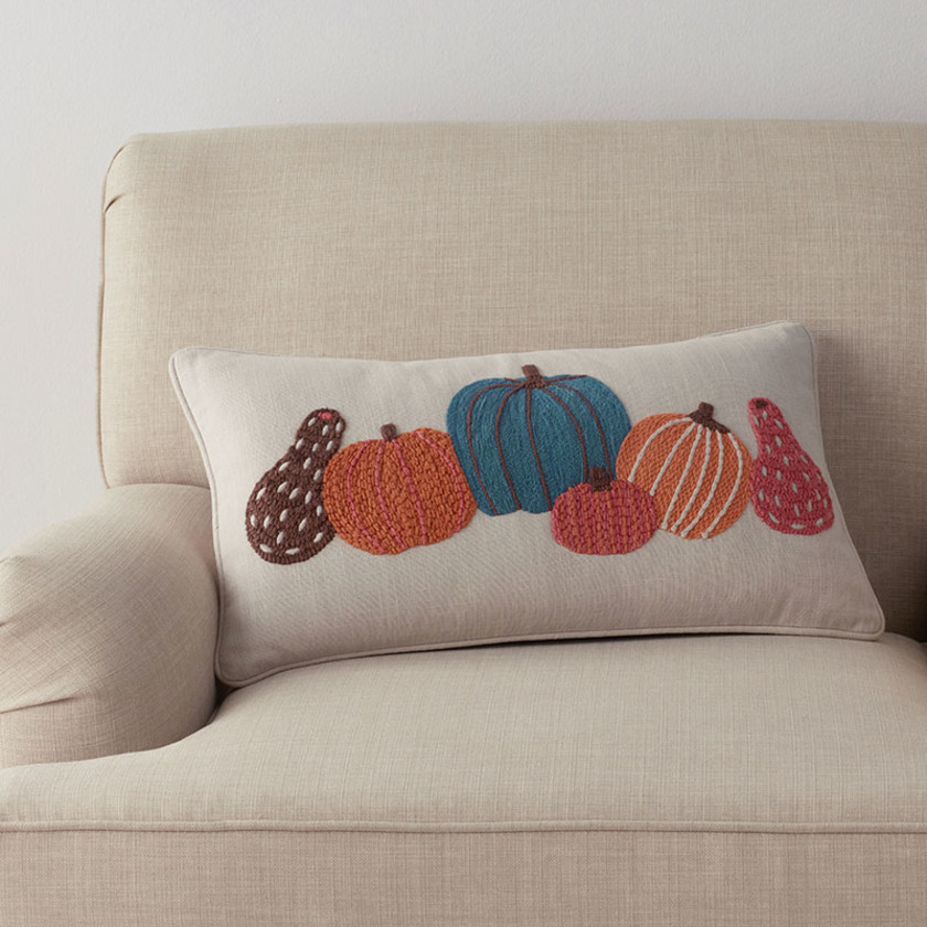 Swallow Leaf & Fall Novelty Decorative Lumbar Pillow Cover - Pumpkin