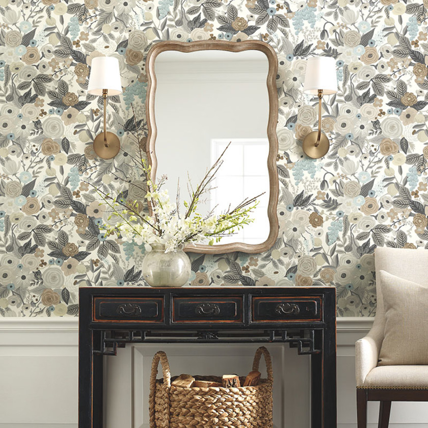 Garden Party Removable Wallpaper - Linen Multi, Swatch,Linen Multi
