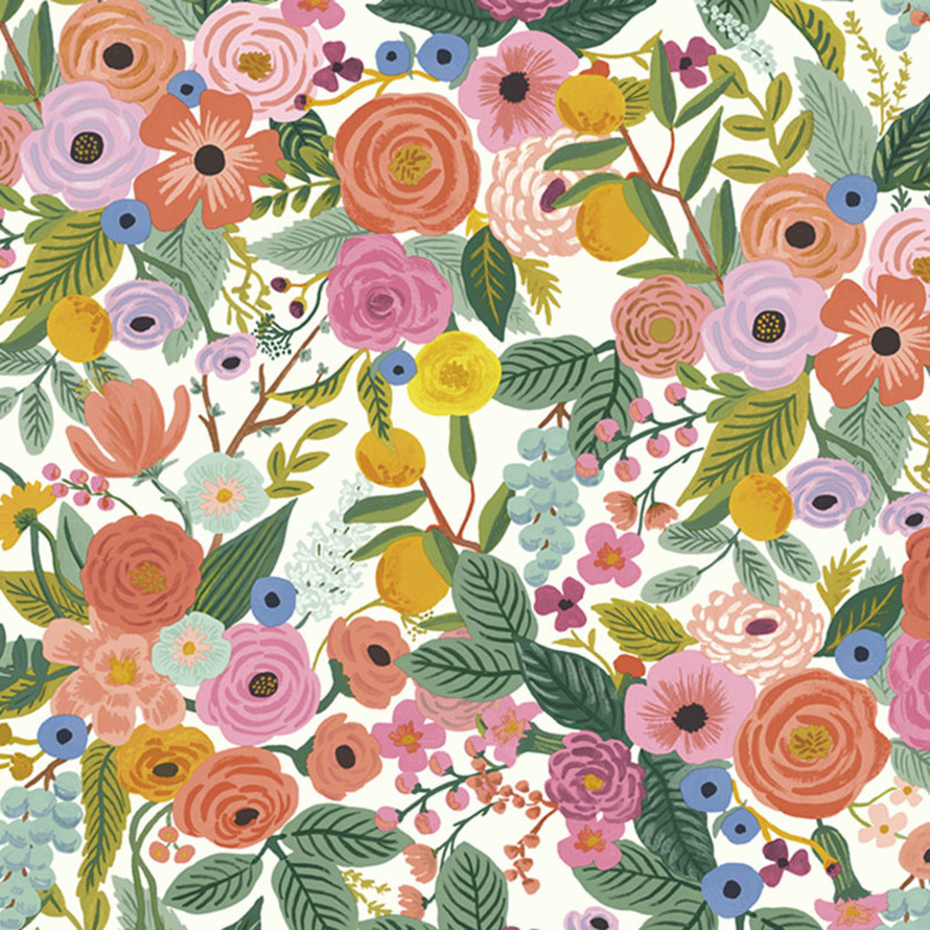 Garden Party Traditional Wallpaper - Rose Multi, Swatch,Rose Multi