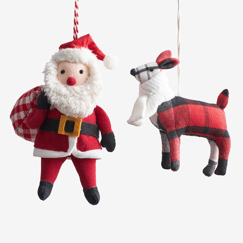 Holiday Novelty Knit Ornaments, Set of 2