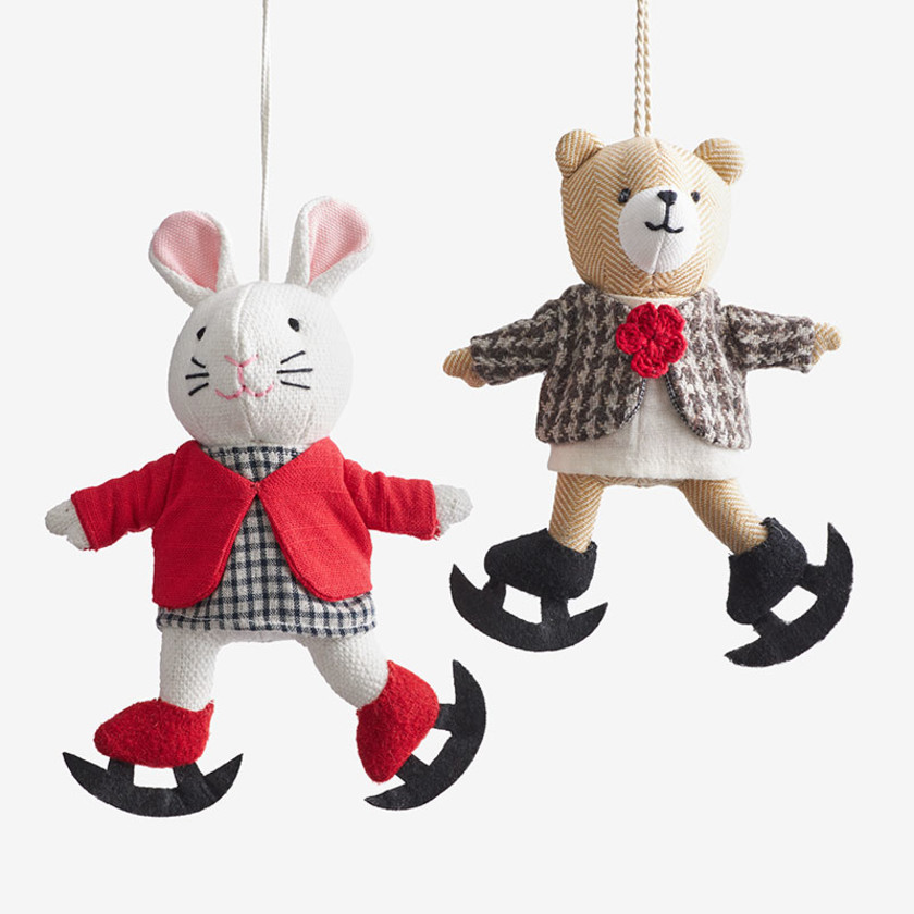 Holiday Novelty Knit Ornaments, Set of 2