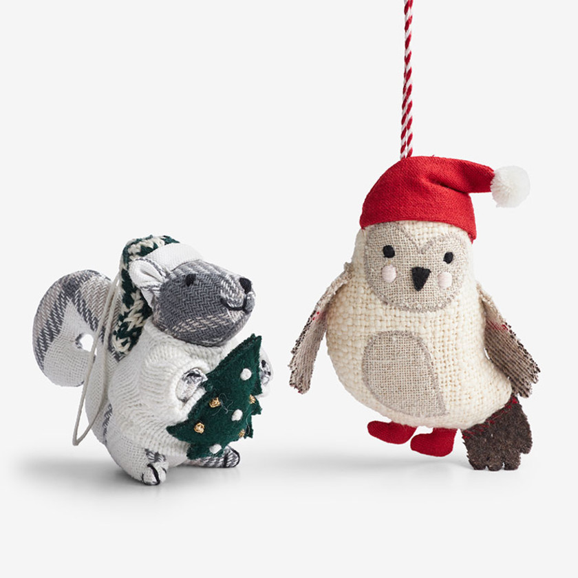 Holiday Novelty Knit Ornaments, Set of 2