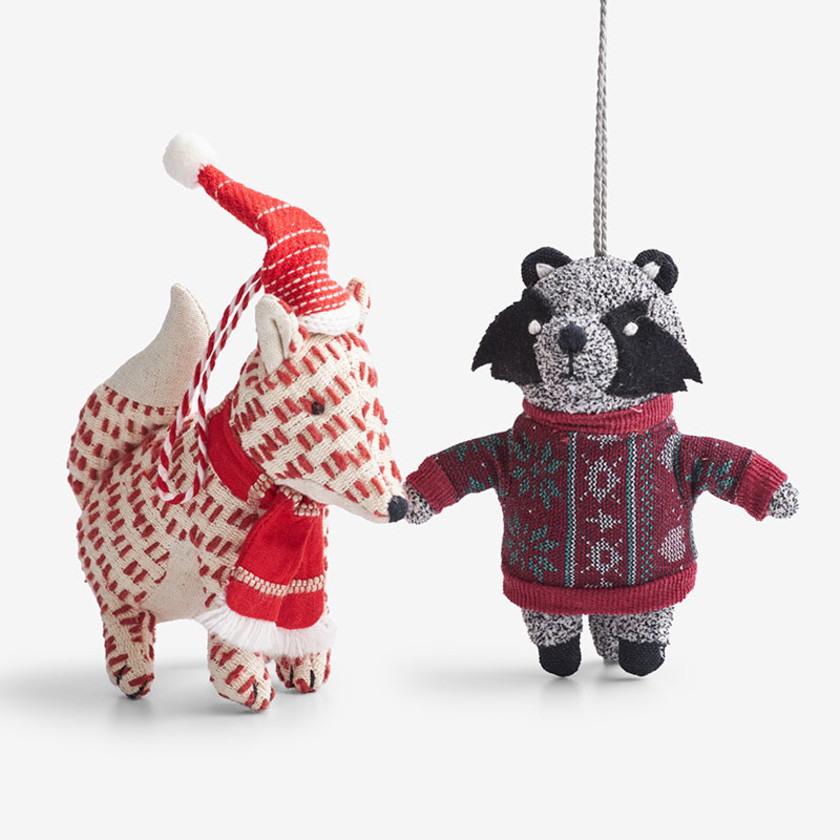 Holiday Novelty Knit Ornaments, Set of 2