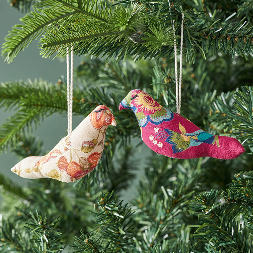 Quilted Ornaments, Set of 2 - Birds,Birds, Set of 2