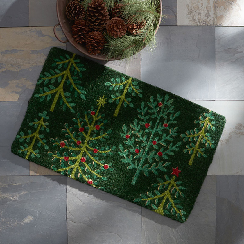 Holiday Coir Doormat - Trees, 18 in. x 30 in.