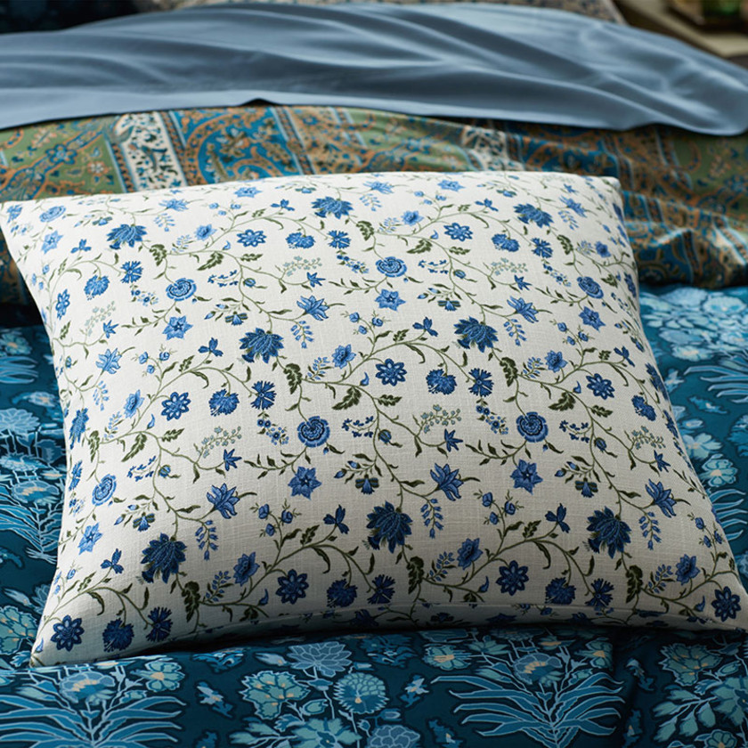 Misha Floral Decorative Square Pillow Cover - Blue Multi