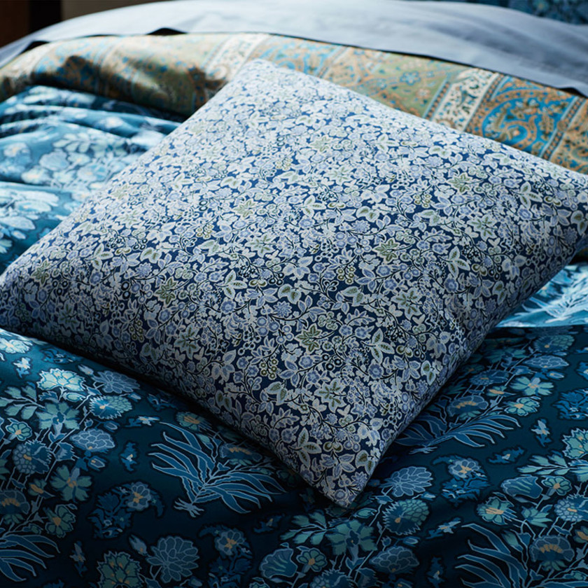 Neel Floral Decorative Square Pillow Cover - Blue Multi,Blue Multi