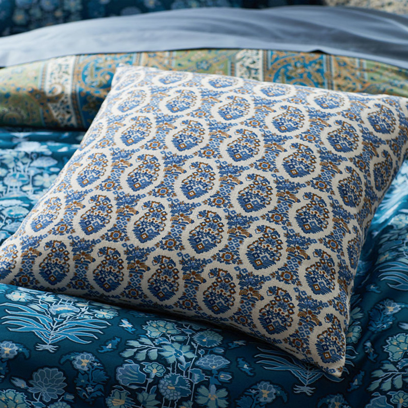 Nisha Paisley Decorative Square Pillow Cover - Blue Multi,Blue Multi