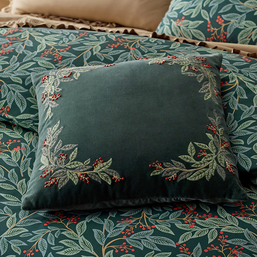 Willowberry Decorative Square Pillow Cover,Green