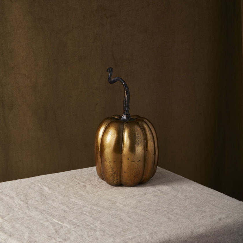 Cast Aluminum Pumpkin - Bronze,  Medium,Bronze