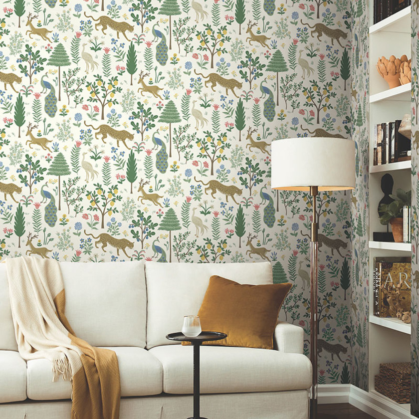 Menagerie Traditional Wallpaper - White,White