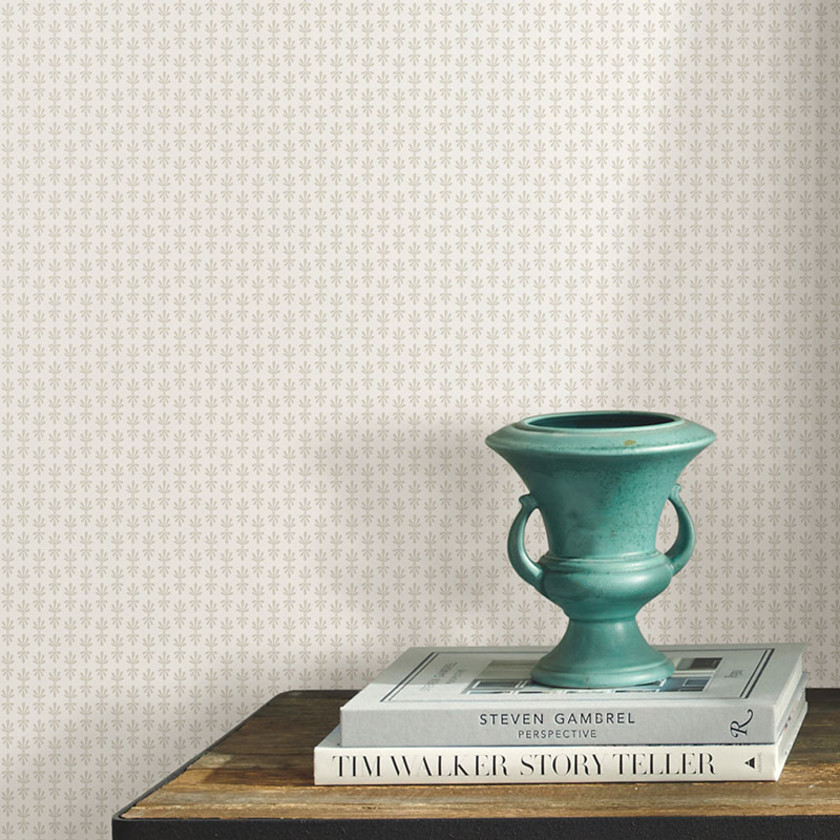 Petal Traditional Wallpaper - White Linen,White & Linen