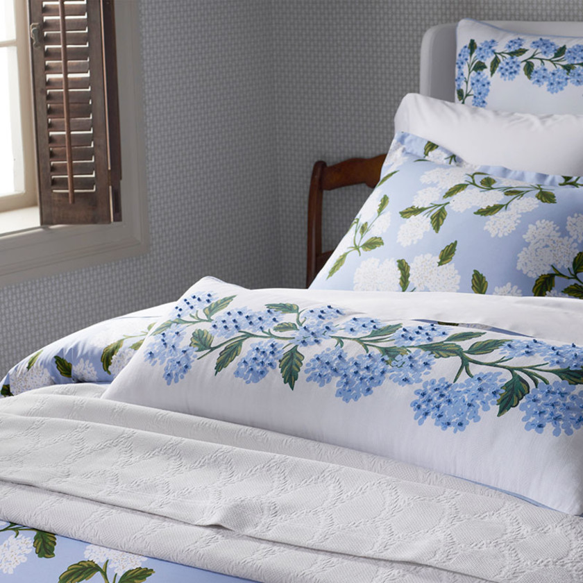 Hydrangea Decorative Lumbar Pillow Cover - Blue Multi,Blue Multi