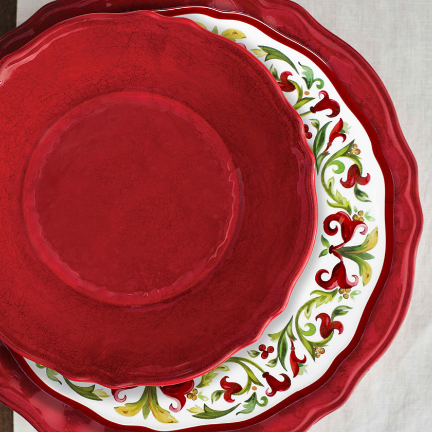 Garnet Melamine 4-Piece Dinnerware Sets