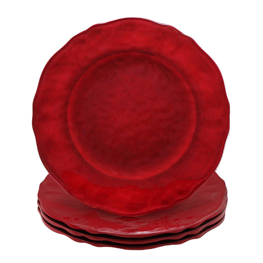 Garnet Melamine Appetizer Plates, Set of 4 - Garnet,Garnet