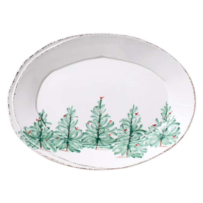 Lastra Holiday Stoneware Small Oval Platter