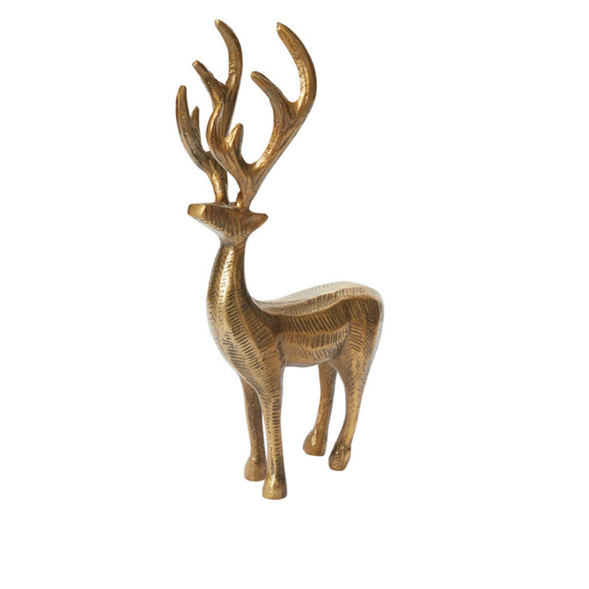 Antique Gold Reindeer Figurine