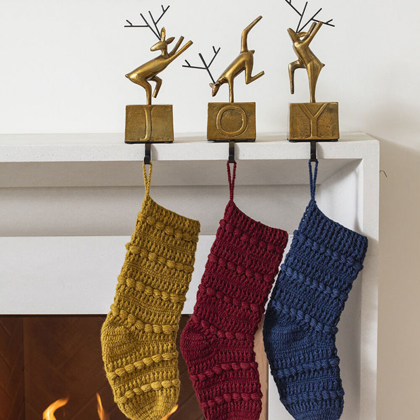 Wool Knit Stocking - Red