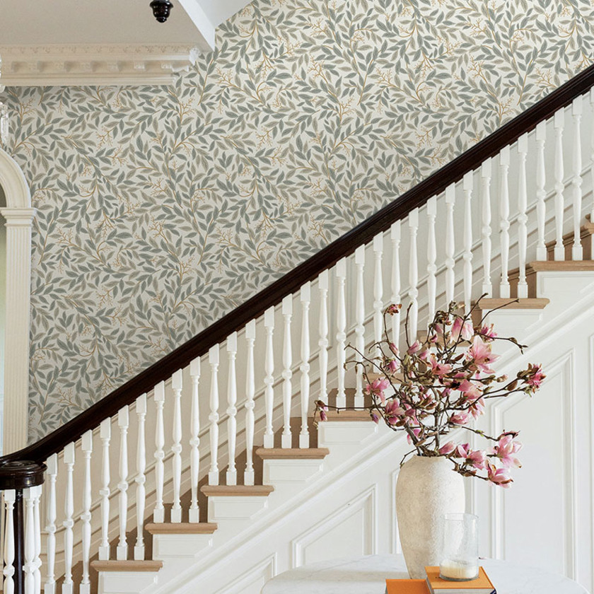 Willowberry Traditional Wallpaper - Linen White,Linen & White