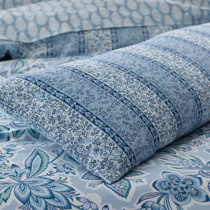 Aswi Decorative Lumbar Pillow Cover - Blue Multi,Blue Multi