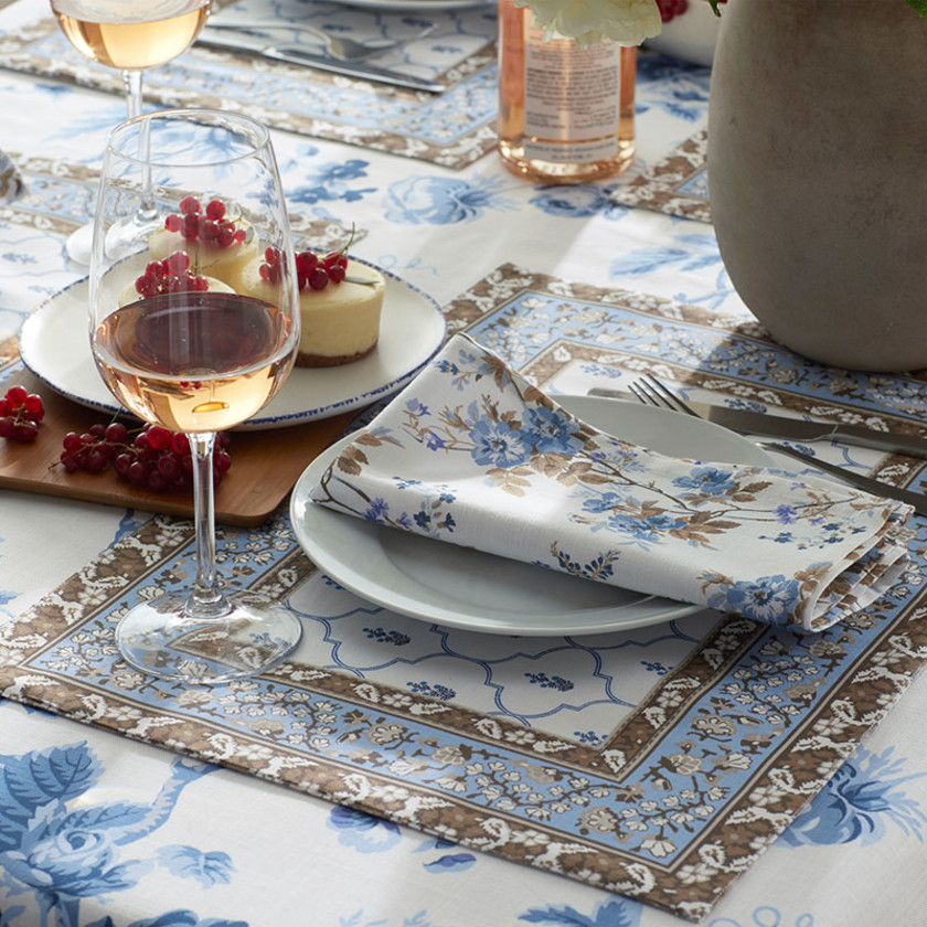 Navya & Gulab Placemats, Set of 4 - Havati Blue,Havati Blue