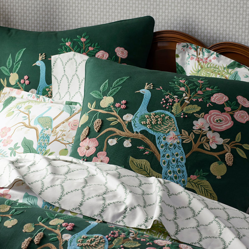 Peacock Decorative Square Pillow Cover - Green Multi,Green Multi
