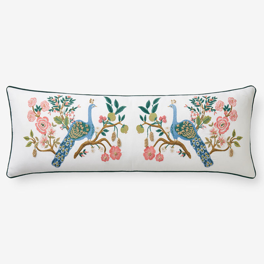 Peacock Decorative Lumbar Pillow Cover