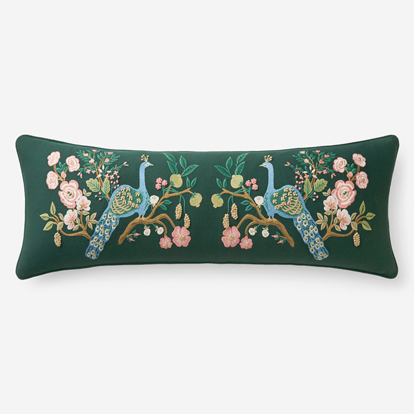 Peacock Decorative Lumbar Pillow Cover